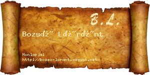 Bozsó Lóránt névjegykártya